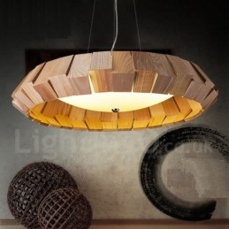 Moderne zeitgenössische Holz Pendelleuchte