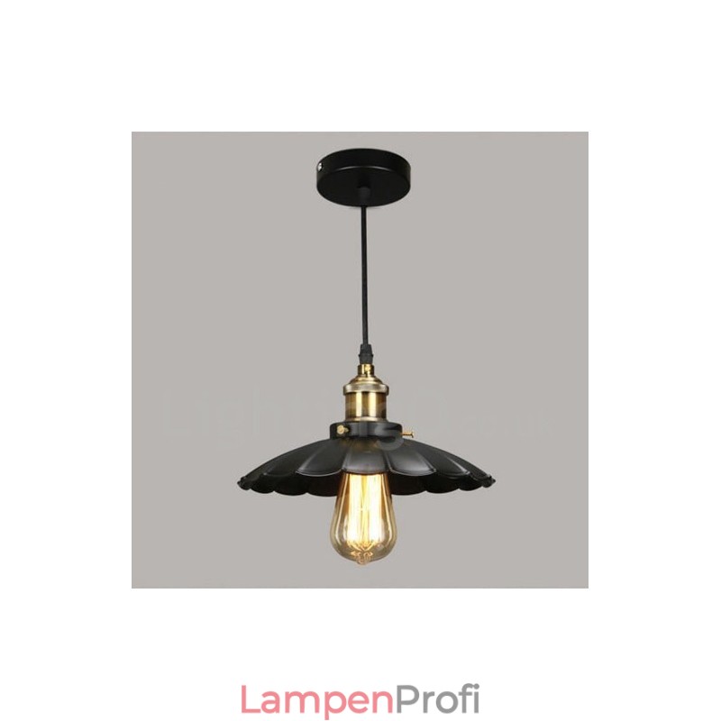 Schwarze Vintage-Pendelleuchte aus Metall