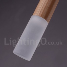 Moderne zeitgenössische 7-flammige Pendelleuchte aus Holz