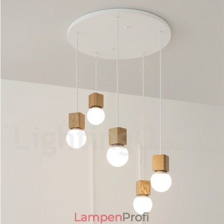 Rustikale Lodge-Pendelleuchte aus 5 Lichtern