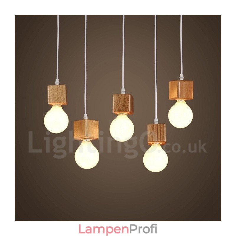 Rustikale Lodge-Pendelleuchte aus 5 Lichtern