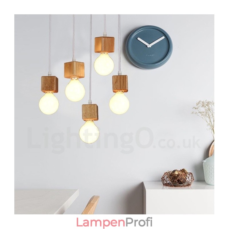 Rustikale Lodge-Pendelleuchte aus 5 Lichtern