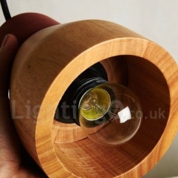 Vintage Holz Beton Pendelleuchte