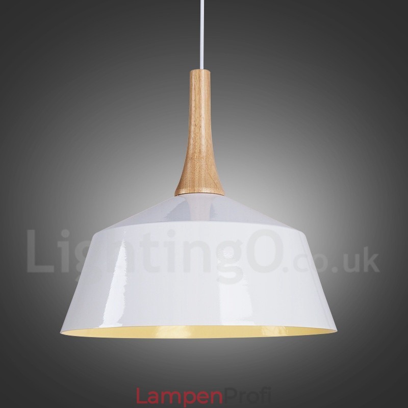 Moderne zeitgenössische Pendelleuchte aus Holz und Metall