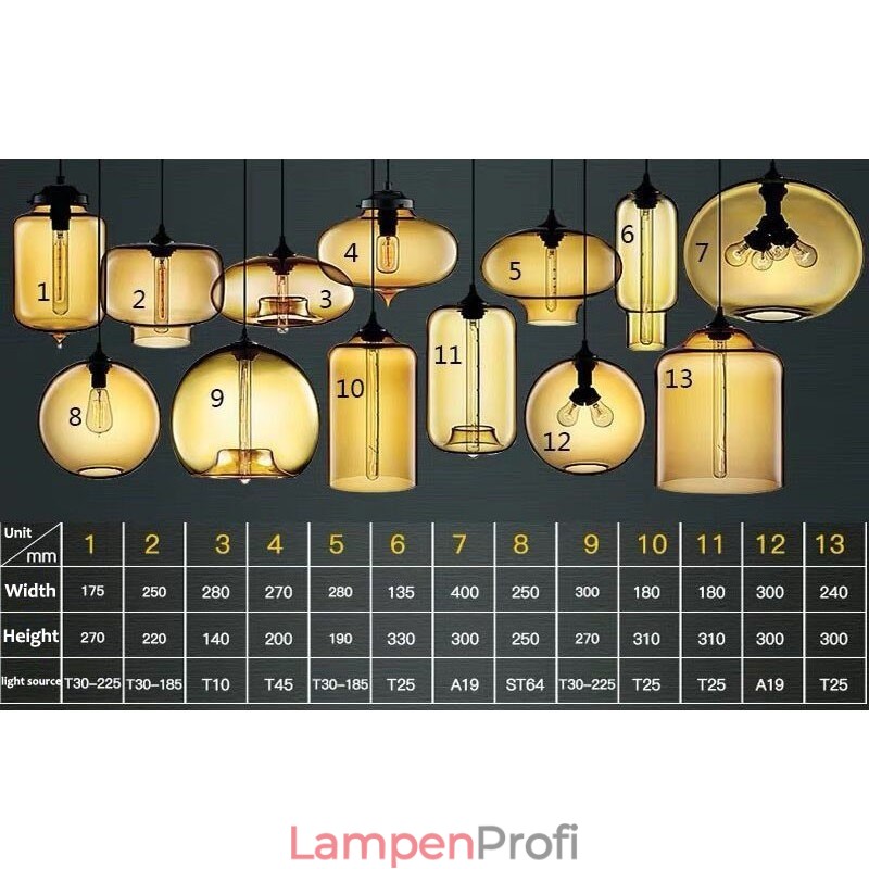 Moderne zeitgenössische mehrfarbige 1-flammige Pendelleuchte aus Glas