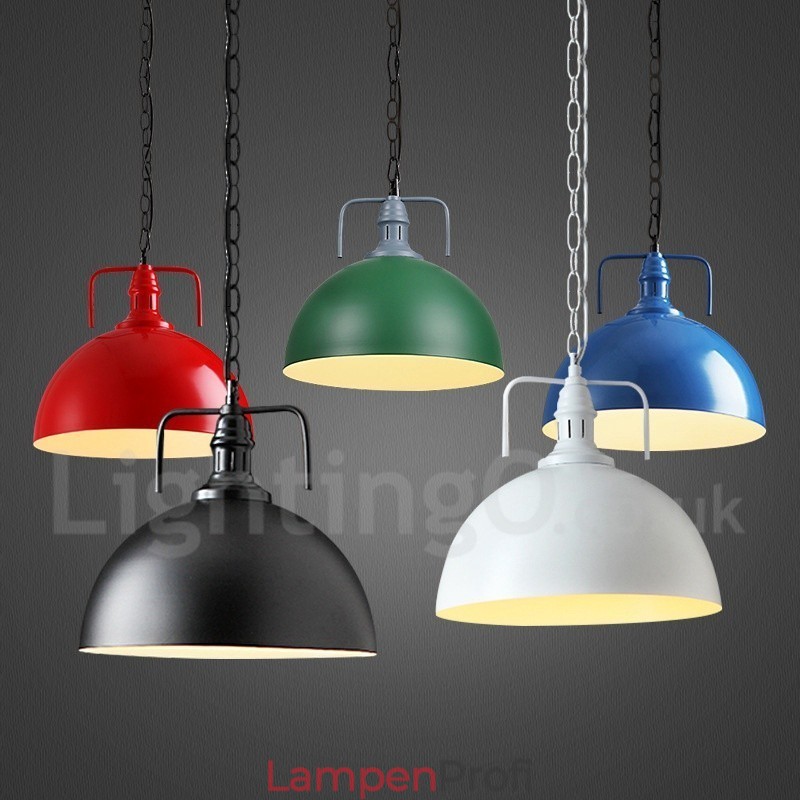 Vintage Mehrfarbige Metall Pendelleuchte