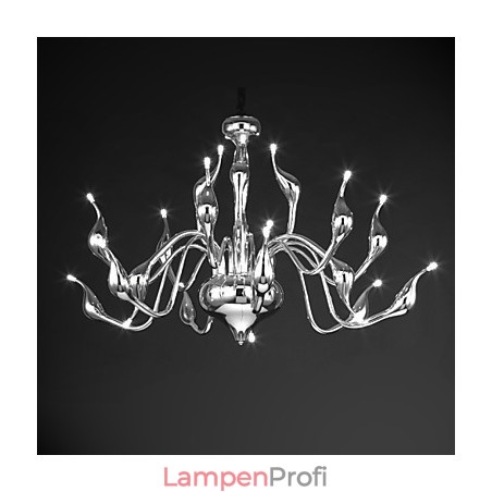 Moderne Kronleuchterleuchte 18 Lichter G4 Chrom-Finish Moderne Kronleuchterleuchte 18 Lichter G4 Chrom-Finish