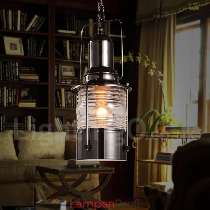Retro Vintage 1 Licht Laterne Kupfer Pendelleuchte
