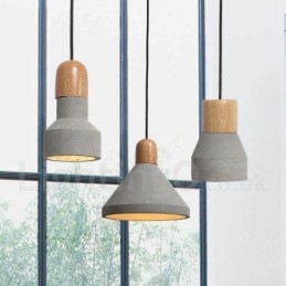 Einzellicht Moderne zeitgenössische Holz-Beton-Pendelleuchte