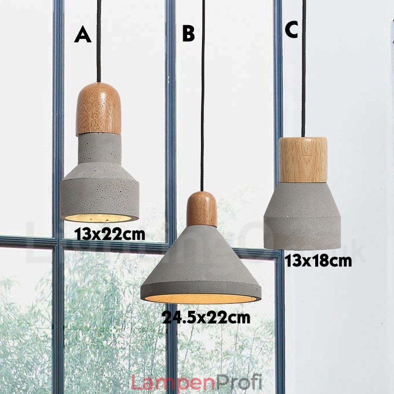 Einzellicht Moderne zeitgenössische Holz-Beton-Pendelleuchte