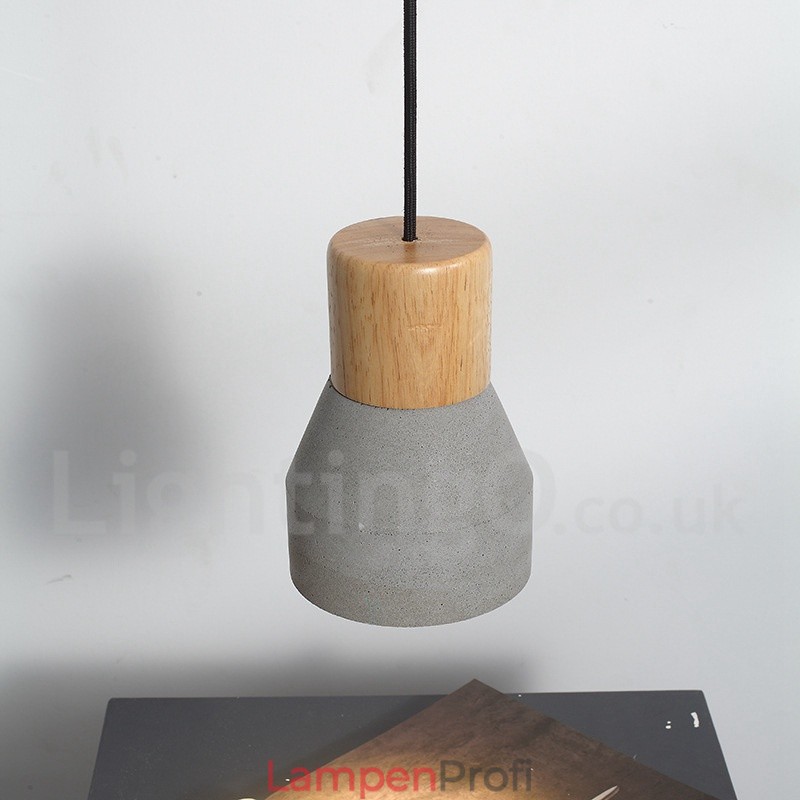 Einzellicht Moderne zeitgenössische Holz-Beton-Pendelleuchte
