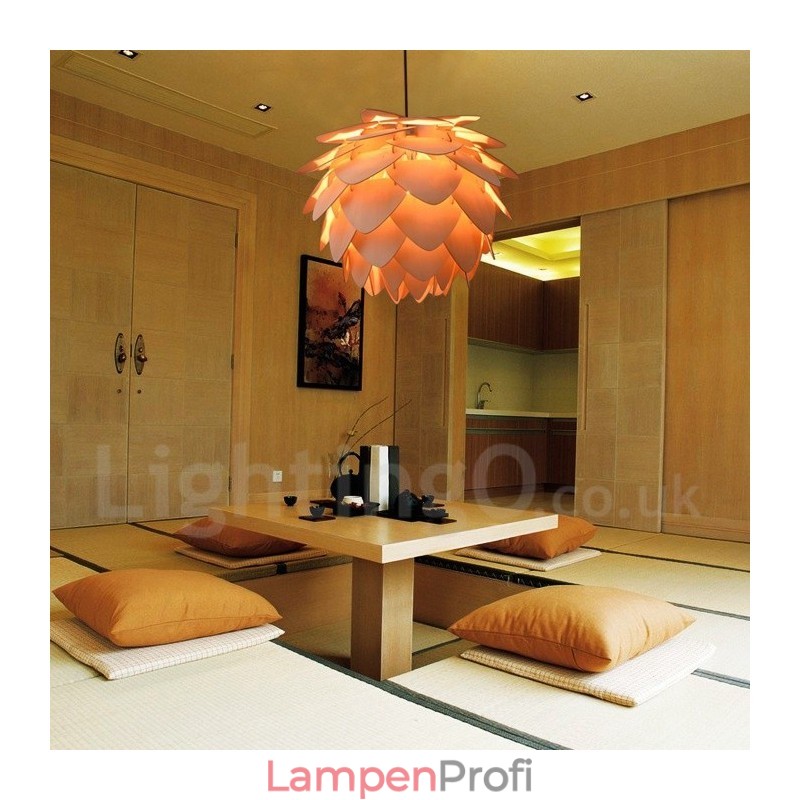 Rustikale Lodge Holz-Pendelleuchte mit Tannenzapfen