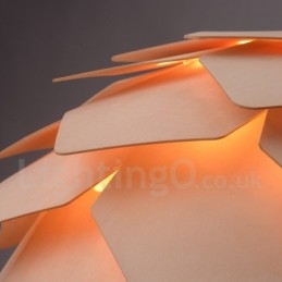 Rustikale Lodge Holz-Pendelleuchte mit Tannenzapfen