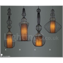 Hängelampe in Vaseform im Landhausstil aus Metall