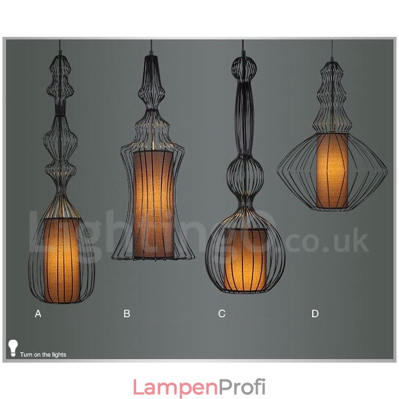 Hängelampe in Vaseform im Landhausstil aus Metall