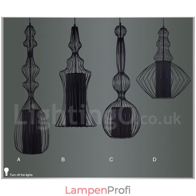 Hängelampe in Vaseform im Landhausstil aus Metall