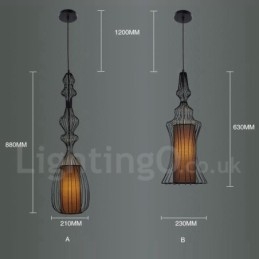 Hängelampe in Vaseform im Landhausstil aus Metall