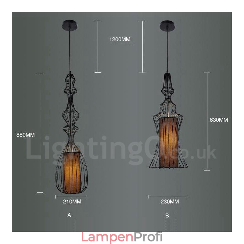 Hängelampe in Vaseform im Landhausstil aus Metall