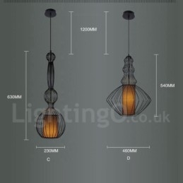 Hängelampe in Vaseform im Landhausstil aus Metall