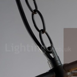 6-flammige Pendelleuchte im Vintage-Stil aus Metall