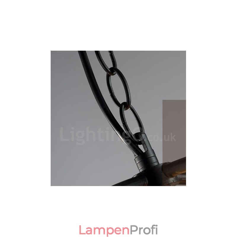 6-flammige Pendelleuchte im Vintage-Stil aus Metall