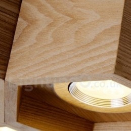 5-flammige Pendelleuchte aus Holz, modern und zeitgenössisch