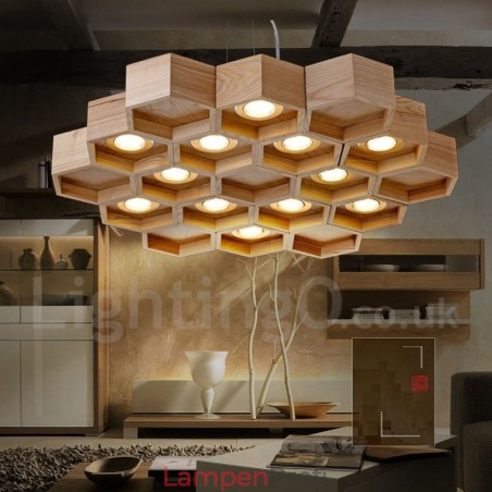 12 Licht Holz Moderne zeitgenössische Pendelleuchte
