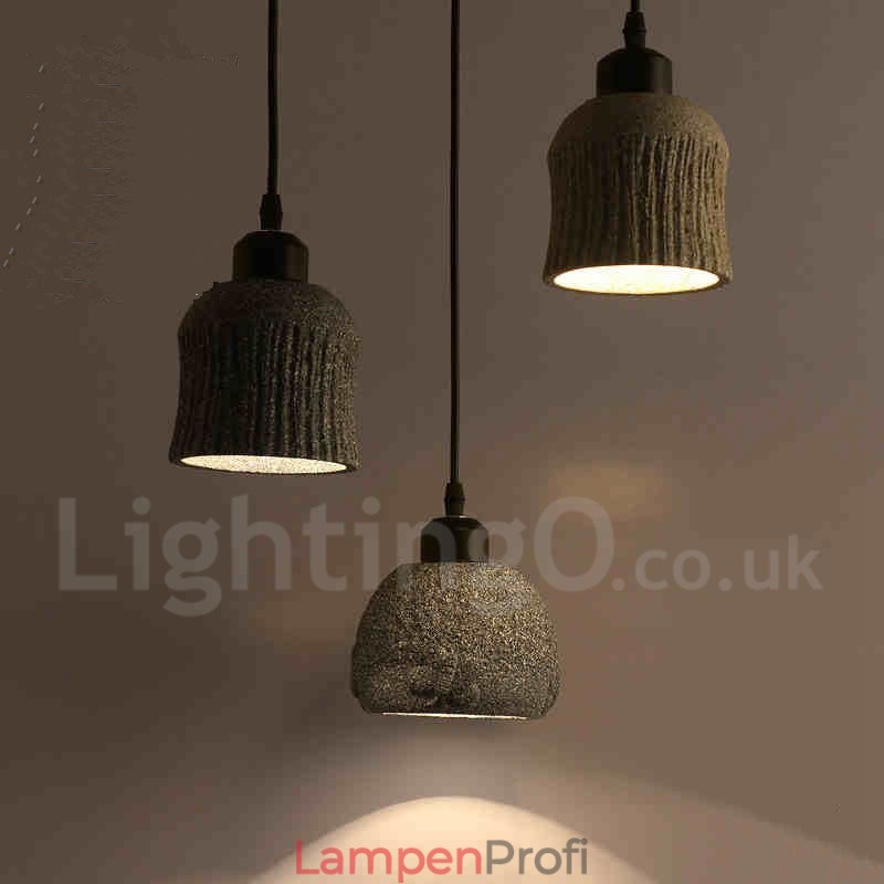 Retro Vintage Holz Beton Pendelleuchte