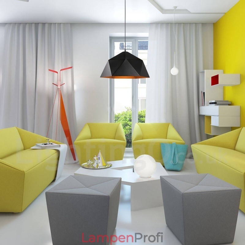 Moderne Pendelleuchte mit 1 Licht, Schwarz