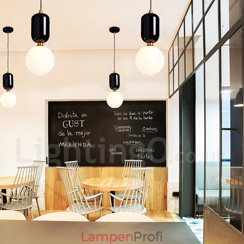 Moderne zeitgenössische Pendelleuchte mit Glasschirm