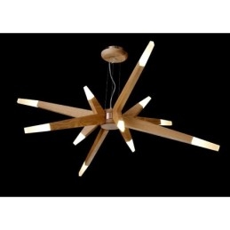 Moderne zeitgenössische Pendelleuchte aus Holz mit 12 Lichtern