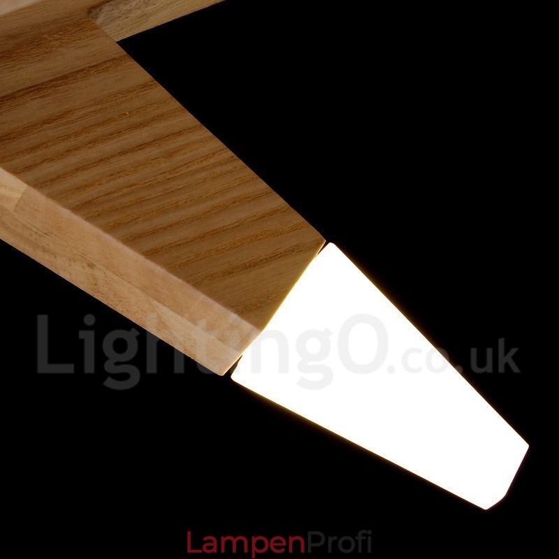 Moderne zeitgenössische Pendelleuchte aus Holz mit 12 Lichtern