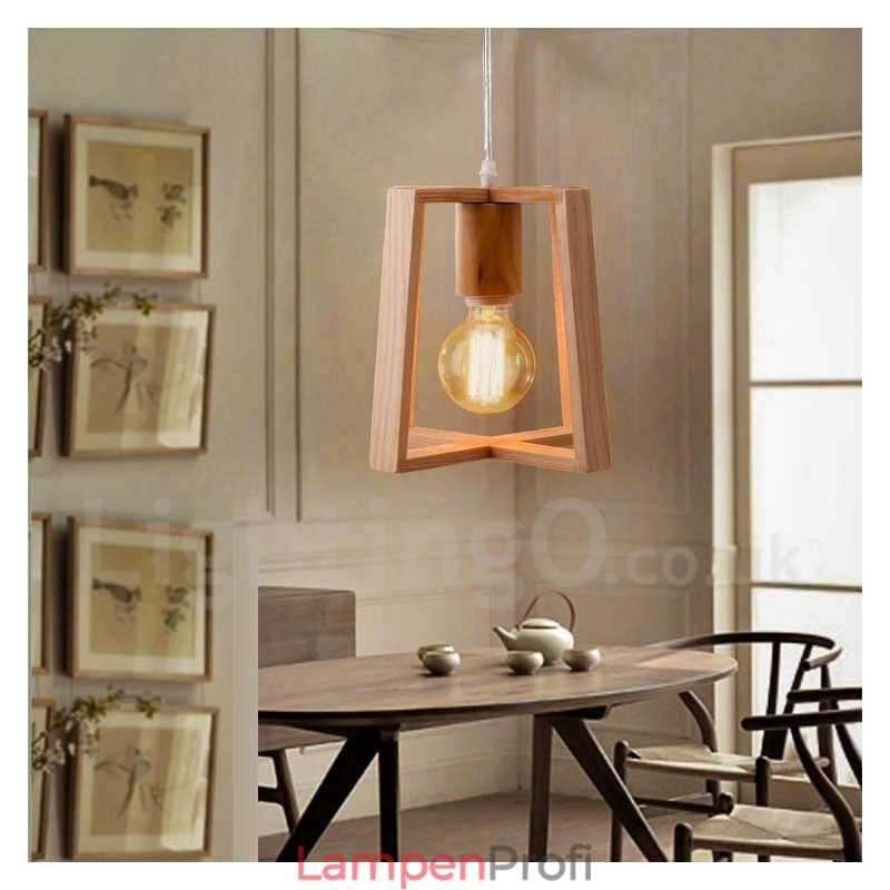 Moderne Pendelleuchte aus Holz mit 1 Licht