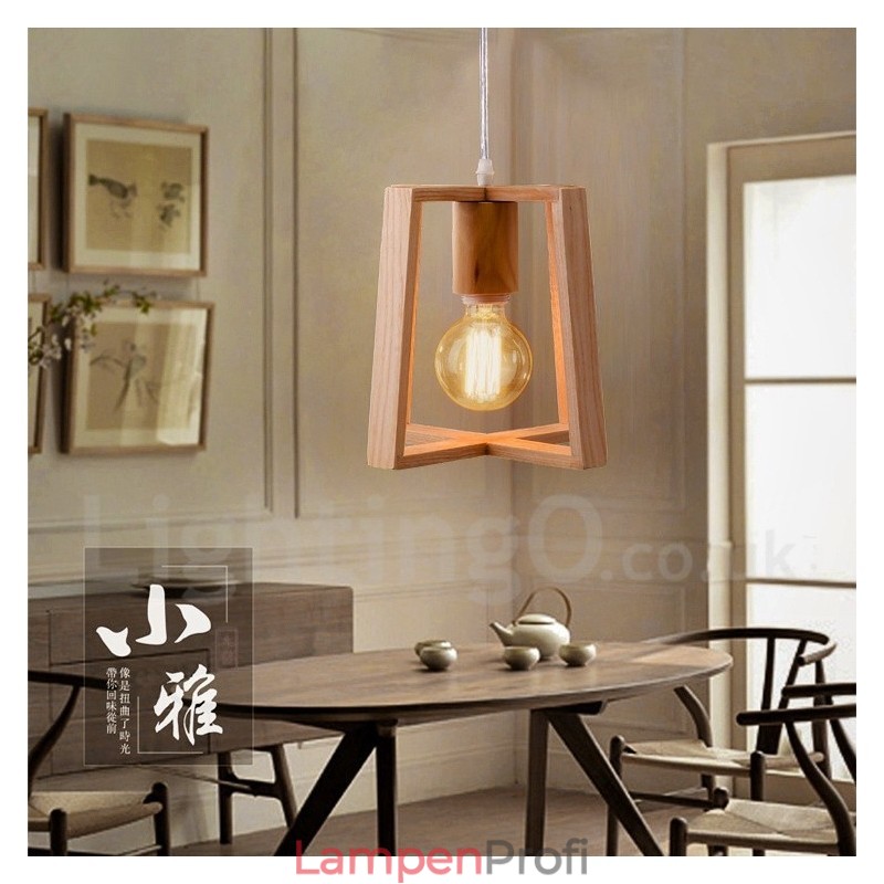 Moderne Pendelleuchte aus Holz mit 1 Licht