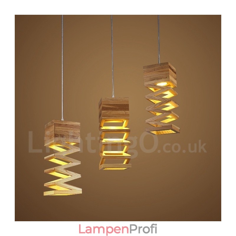 Moderne zeitgenössische Holz Pendelleuchte