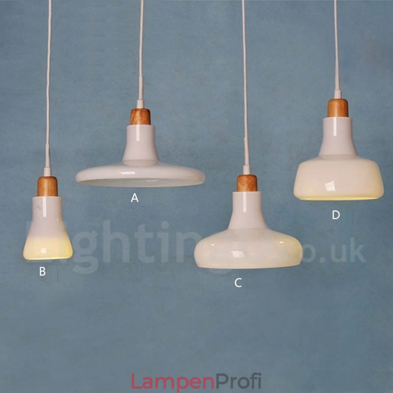 Retro Vintage Pendelleuchte mit Glasschirm Lampe