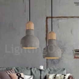 Retro Vintage Holz Beton Einzellicht Pendelleuchte