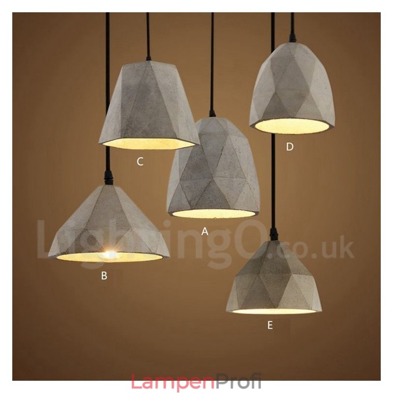 Vintage Beton Pendelleuchte mit 1 Licht