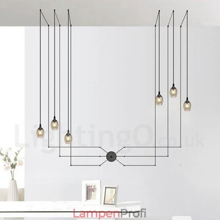 Für 6-flammige Pendelleuchte mit Glasschirm Für 6-flammige Pendelleuchte mit Glasschirm