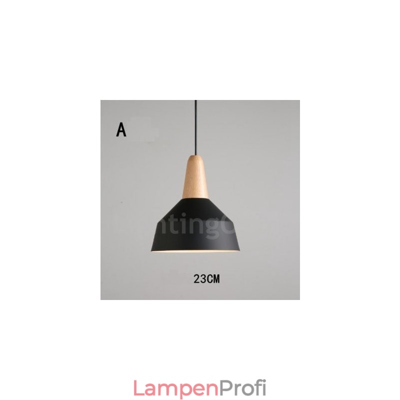 Moderne zeitgenössische Holz Metall Multi Farben Pendelleuchte