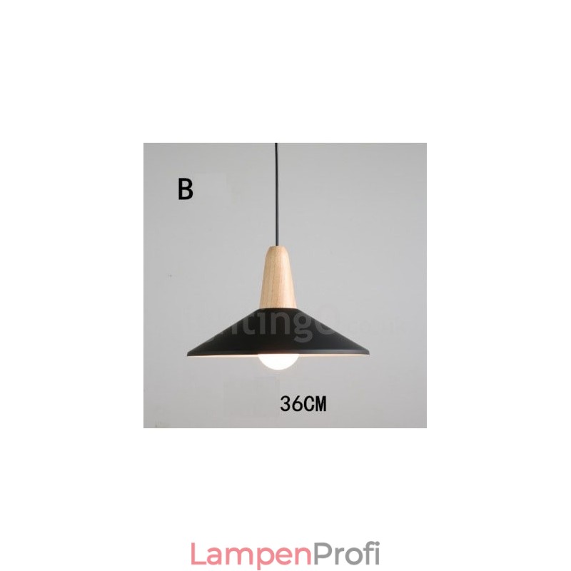 Moderne zeitgenössische Holz Metall Multi Farben Pendelleuchte