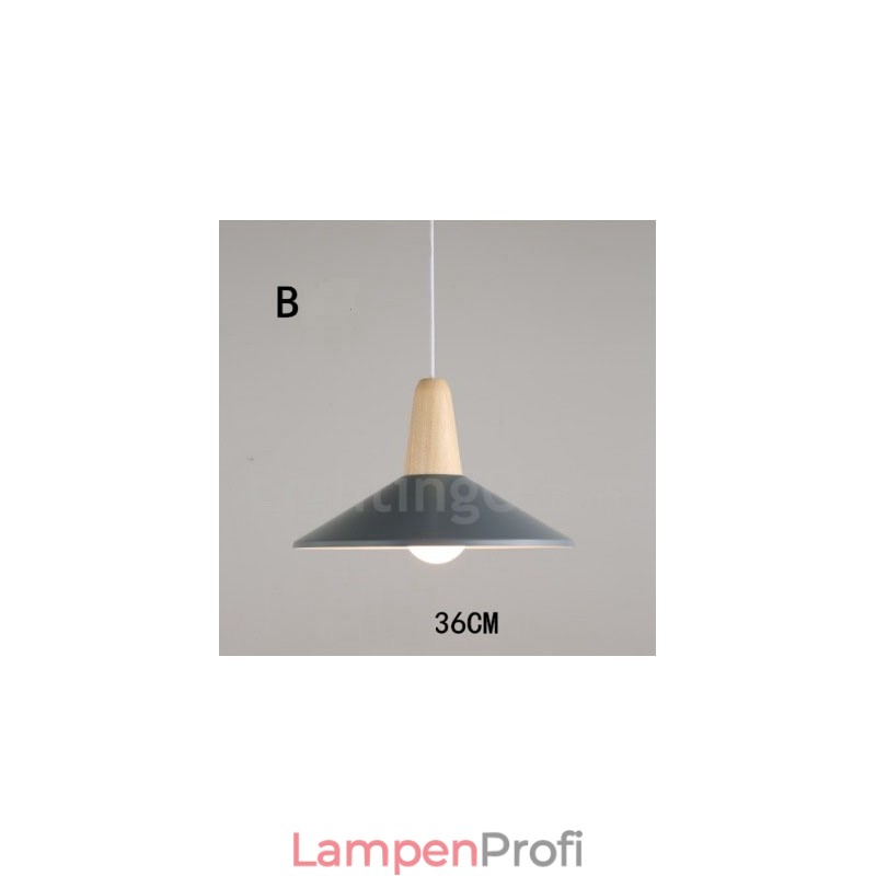 Moderne zeitgenössische Holz Metall Multi Farben Pendelleuchte