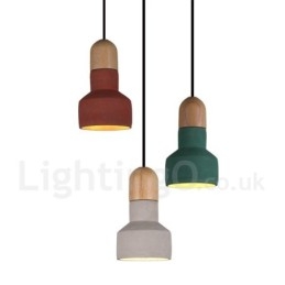 Vintage Holz Beton Multi Farben Pendelleuchte für Lampe