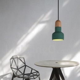 Vintage Holz Beton Multi Farben Pendelleuchte für Lampe