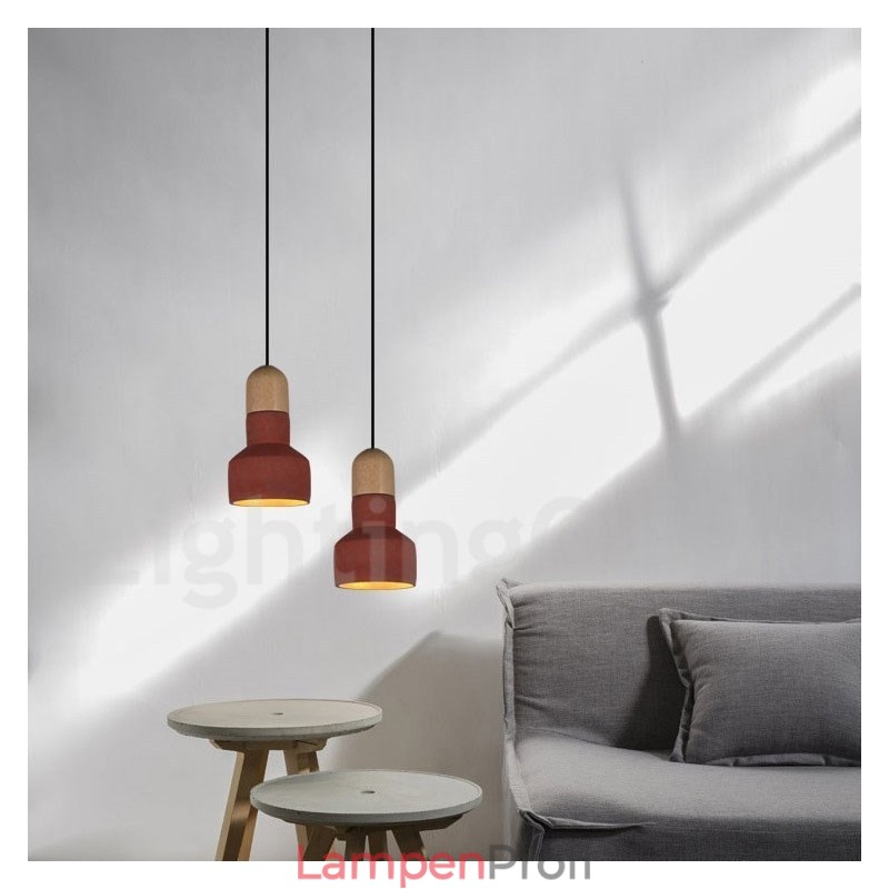 Vintage Holz Beton Multi Farben Pendelleuchte für Lampe