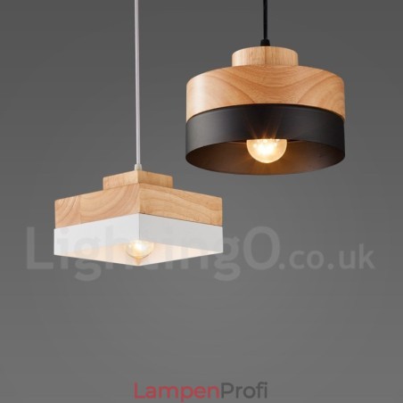 Moderne zeitgenössische Holz Metall Holz Pendelleuchte Moderne zeitgenössische Holz Metall Holz Pendelleuchte