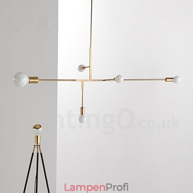 Moderne zeitgenössische Kupfer 5 Licht Kronleuchter Lampe