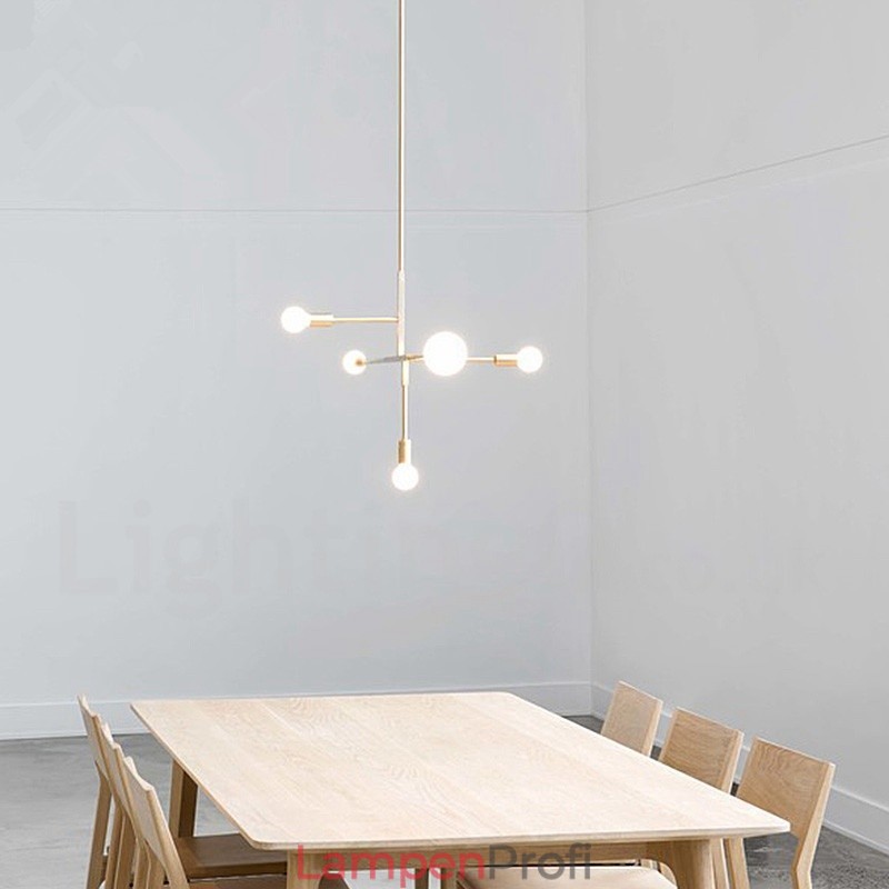 Moderne zeitgenössische Kupfer 5 Licht Kronleuchter Lampe