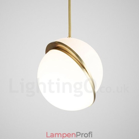 Moderne zeitgenössische Kupfer-Pendelleuchte mit Glasschirm