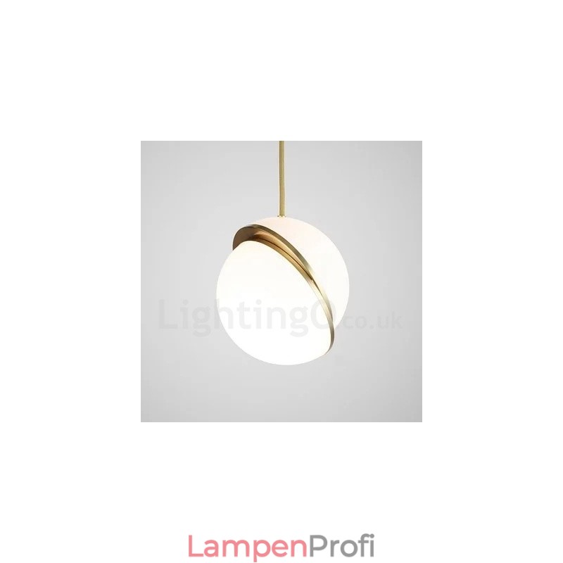 Moderne zeitgenössische Kupfer-Pendelleuchte mit Glasschirm